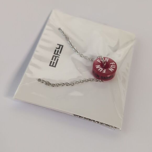Effy Silver Chain Necklace with‎ Red and White FUN Charm - Picture 3 of 4